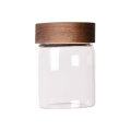 Round Glass Jar Honey Seal Container with Acacia Wood Lid